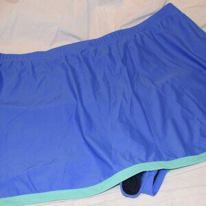 Blair Swim Skirt/Culotte, Blue/Mint Green, Size 26
